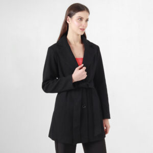 Chaqueta abrigo cuello solapa manga larga con detalle en bolsillos