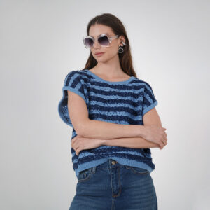 Sweater tipo chaleco oversize estampado