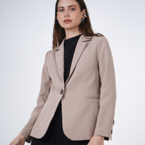 Chaqueta blazer básico con solapa y botones
