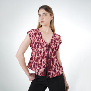 Blusa Cuello V Manga Sisa