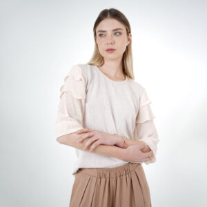 Camiseta top cuello redondo manga 3/4 con boleros