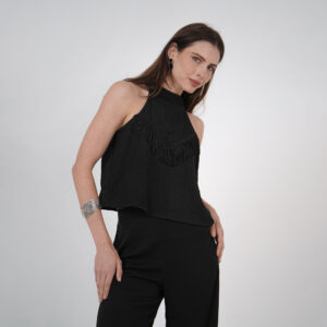 Blusa Cuello Alto Manga Sisa