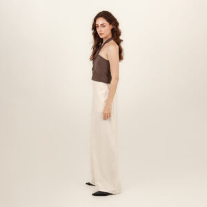 Pantalón palazzo bota ancha con elastico en cintura