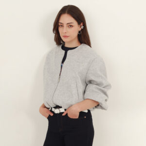 Chaqueta bomber cuello redondo