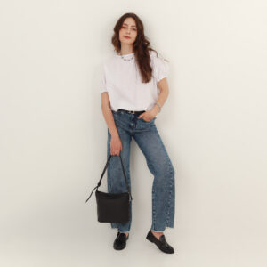 Blusa oversize cuello redondo manga con lazos
