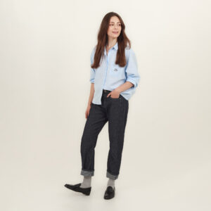 Blusa abierta cuello camisero manga 3/4 con estampado
