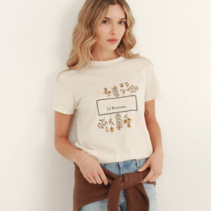 Camiseta Manga Corta Escote Redondo Con Estampado Localizado En Delantero