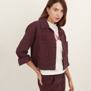 Chaqueta cazadora cuello sport manga larga con bordado