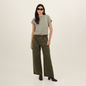 Jean baggy bota flare tiro medio