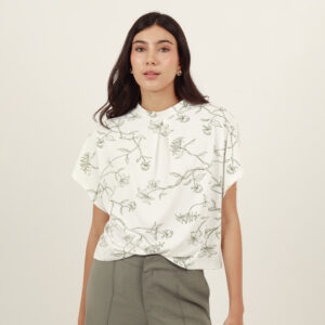 Camiseta estampada cuello redondo manga corta